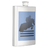 Zeige, wie ein Jumper ein Hindernis beseitigt. Fla Flachmann (Rechts)