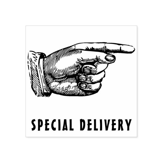 Zeigefinger Gummistempel (Prägung)