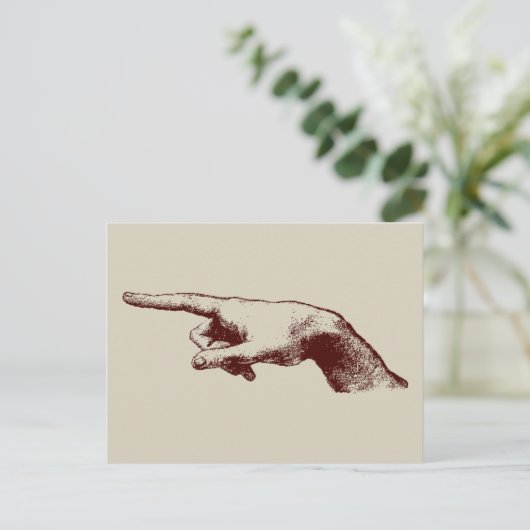 Zeigefinger Postkarte (Stehend Vorderseite)