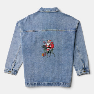 Zeigehund Lover Funny Santa Riding Zeigehund Jeansjacke