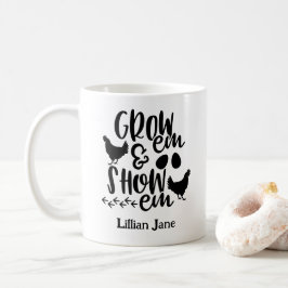 Zeigen Sie Hühner benutzerdefinierter Name Kaffeetasse