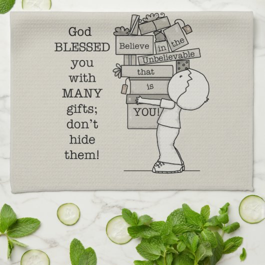 Zeigen Sie Ihre Geschenke Geschirrtuch (Gefaltet)