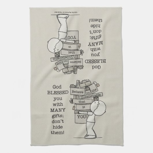 Zeigen Sie Ihre Geschenke Geschirrtuch (Vertikal)
