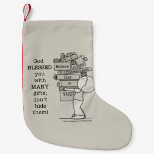 Zeigen Sie Ihre Geschenke Kleiner Weihnachtsstrumpf