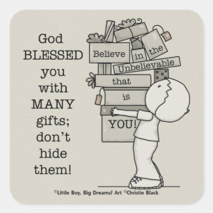 Zeigen Sie Ihre Geschenke Quadratischer Aufkleber