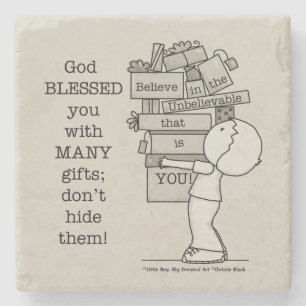 Zeigen Sie Ihre Geschenke Steinuntersetzer