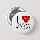 Zeigen Sie Ihre Liebe nach Japan Button (Vorne & Hinten)