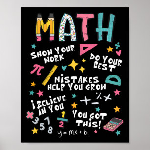 Zeigen Sie Ihre lustige Arbeit Mathelehrer Erster Poster