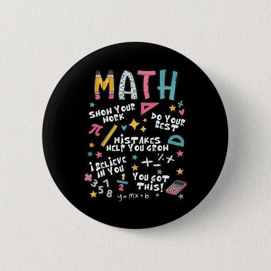 Zeigen Sie Ihre lustige Mathematiklehrerin Arbeit Button (Vorderseite)