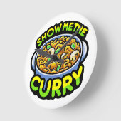 Zeigen Sie mir das Curry Runde Wanduhr (Winkel)