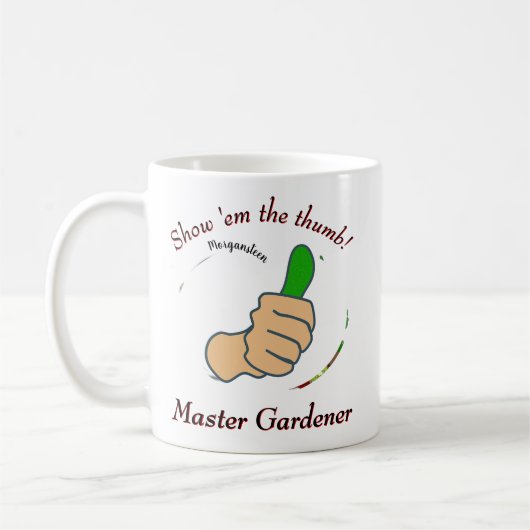 Zeigen Sie mir den Daumen Master Gardener Kaffeetasse (Links)
