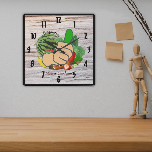 Zeigen Sie mir den Daumen Personalisierten Meister Quadratische Wanduhr