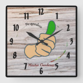 Zeigen Sie mir den Daumen Personalisierten Meister Quadratische Wanduhr (Vorderseite)