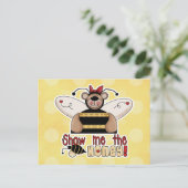 Zeigen Sie mir den Honey-Hummel-Bär Postkarte (Stehend Vorderseite)