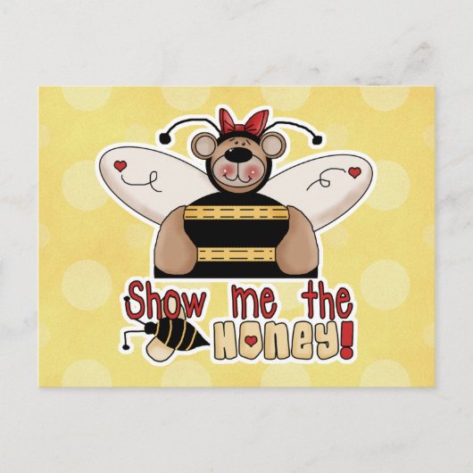 Zeigen Sie mir den Honey-Hummel-Bär Postkarte (Vorderseite)