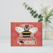 Zeigen Sie mir den Honey-Hummel-Bär Postkarte (Stehend Vorderseite)
