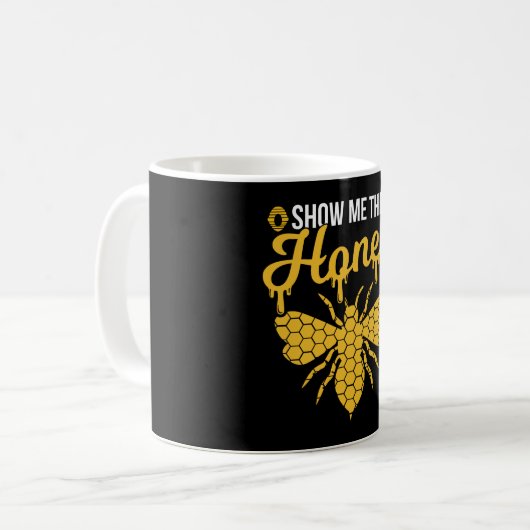 Zeigen Sie mir den Honigbienenstock-Liebe-Hive Kaffeetasse (Vorderseite Links)