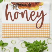 Zeigen Sie mir den Honigwabengelben Gingham Geschirrtuch (Gefaltet)