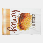 Zeigen Sie mir den Honigwabengelben Gingham Geschirrtuch (Horizontal)