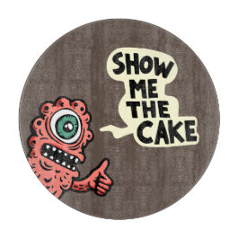 Zeigen Sie mir den Kuchen Schneidebrett