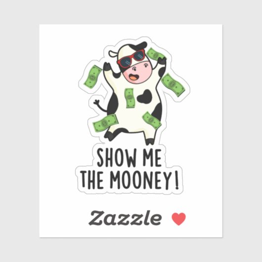 Zeigen Sie mir den Mooney Funny Cow Puff Aufkleber (Blatt)