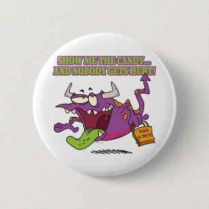 zeigen Sie mir den süßen Halloween-Monstertoon Button