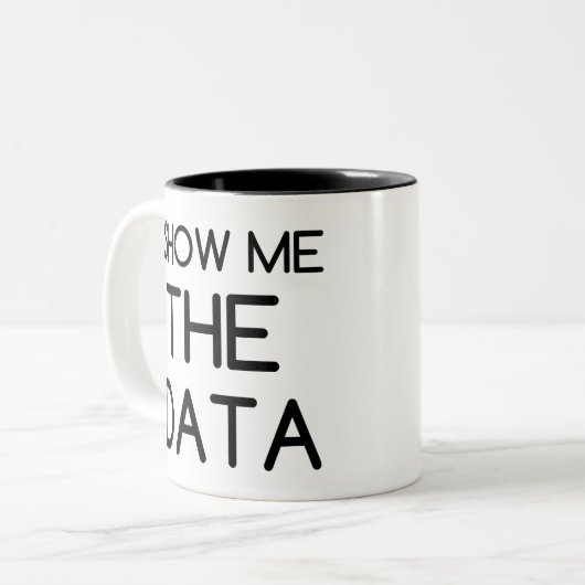 ZEIGEN SIE MIR DIE DATEN ZWEIFARBIGE TASSE (Vorderseite Links)