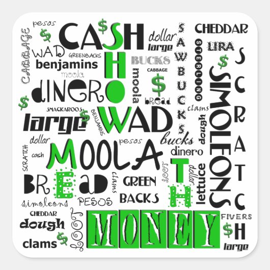 Zeigen Sie mir die Money Square Sticker (Vorderseite)