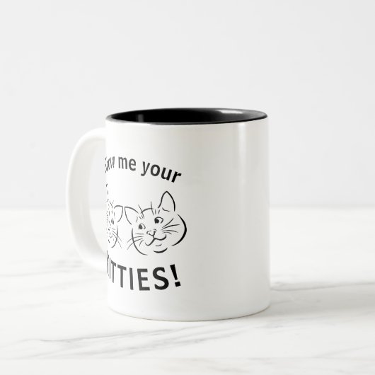 Zeigen Sie mir Ihr Kätzchen Zweifarbige Tasse (Vorderseite Links)