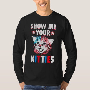 Zeigen Sie mir Ihre Kätzchen Chat Retro Vintag Sun T-Shirt