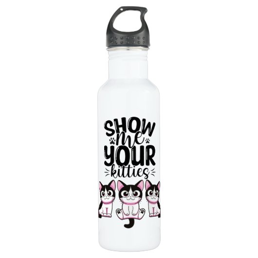 Zeigen Sie mir Ihre Kätzchen Edelstahlflasche (Vorderseite)