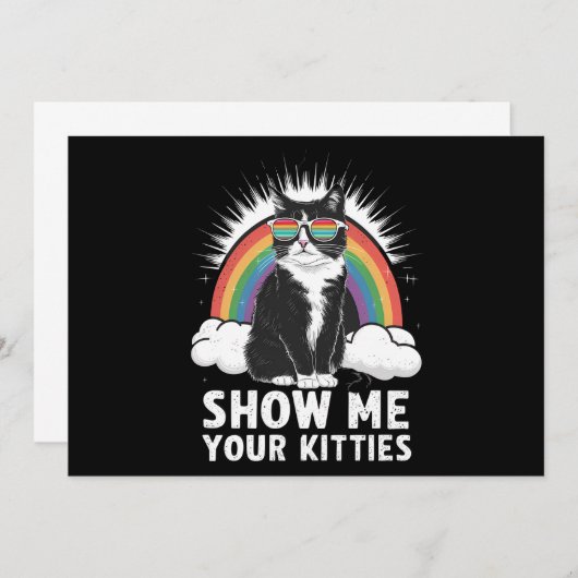 Zeigen Sie mir Ihre Kätzchen Funny Lesbian Gay Pri Einladung (Vorne/Hinten)
