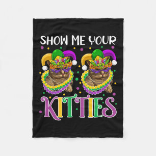 Zeigen Sie mir Ihre Kätzchen Mardi Gras Niedliche Fleecedecke