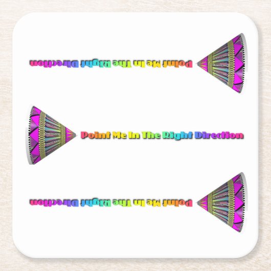 Zeigen Sie mir in die richtige Richtung Rechteckiger Pappuntersetzer (Vorderseite)