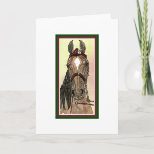 Zeigen Sie Pferdeweihnachtskarte Feiertagskarte