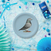 Zeigen Sie Racer blaue Schachbrett-Taube Pappteller (Party)