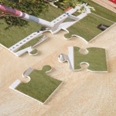 Zeigen Sie springendes Pferd und Reiter Puzzle (Seite)