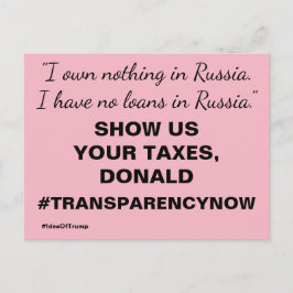 Zeigen Sie uns Ihre Steuern Trump-Widerstand Postkarte