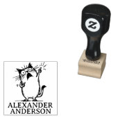 Zeigende Katze Gummistempel (Stempel)
