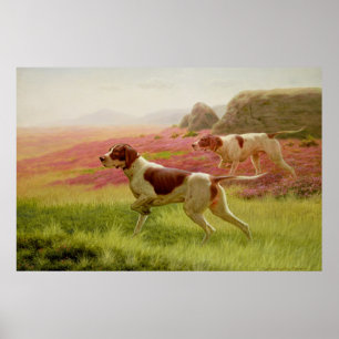 Zeiger in einer Landschaft, 19. Jahrhundert Poster