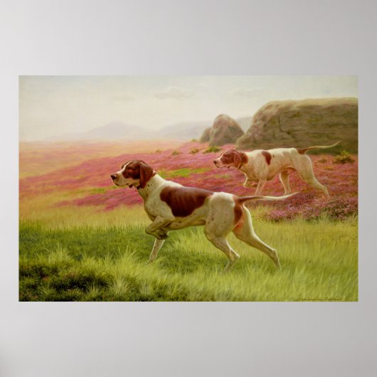 Zeiger in einer Landschaft, 19. Jahrhundert Poster (Vorne)