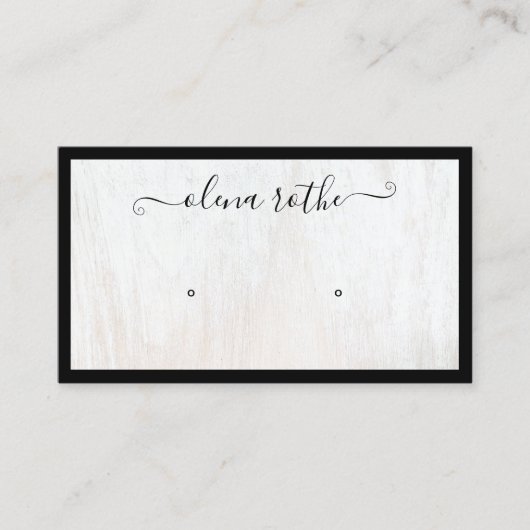 Zeiger mit weißem Holz und schwarzer Grenze Telefonnummerkarte (Vorderseite)