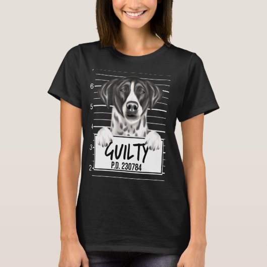 Zeiger-Mugshot-Schuldiger Hund T-Shirt (Vorderseite)