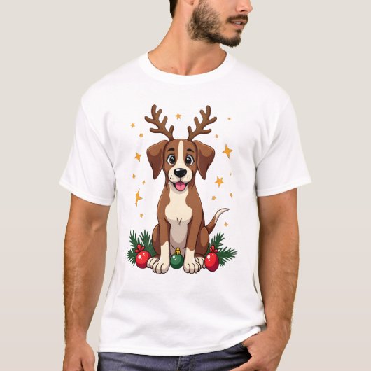Zeiger-Rentierohren T-Shirt (Vorderseite)