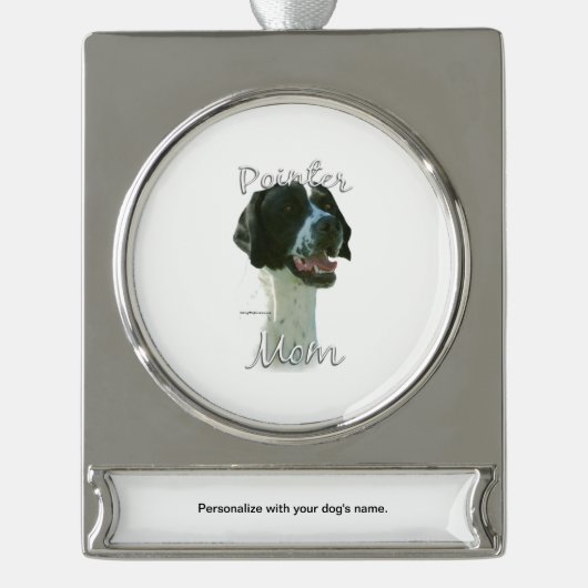 Zeiger (schwarz) Mama 2 Banner-Ornament Silber (Vorderseite)