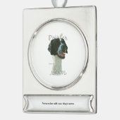 Zeiger (schwarz) Mama 2 Banner-Ornament Silber (Links)