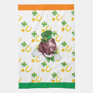 Zeigerhund Ferienheim Dekoration St. Patrick's Day Geschirrtuch
