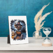Zeigerhund Halloween Quadrat Fotoplatte (Seite)