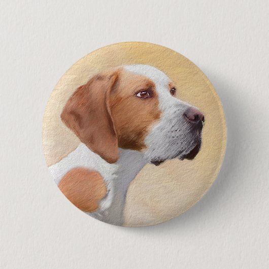 Zeigermalerei - Niedliche Originalkunst des Hundes Button (Vorderseite)