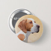 Zeigermalerei - Niedliche Originalkunst des Hundes Button (Vorne & Hinten)